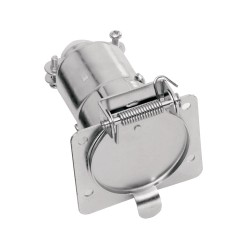 7-Way RV Round Tow Plug Harness Flat Pin Connector, Car End, Metal 7-Way RV Round Tow Plug Harness Flat Pin Connector, Car End, Metal