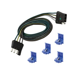 118045 Tow Ready Trailer Wiring Connector 4-Way Flat Extension 60 inch Length Wire 4-Flat Wiring Harness Tow Plug Kit Plug Loop, 60" Long (Includes 4 Wire Taps)