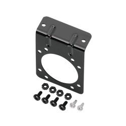 Mounting Bracket for 7-Way RV Round Tow Plug Harness Flat Pin Connectors, Includes Screws and Nuts Mounting Bracket for 7-Way RV Round Tow Plug Harness Flat Pin Connectors, Includes Screws and Nuts