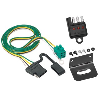 Trailer Wiring and Bracket and Light Tester For 96-03 Chevy Express GMC Savana 1500 2500 3500 w/Factory Tow Package 4-Flat Harness Plug Play
