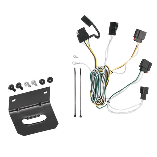 Trailer Wiring and Bracket For 07-13 Jeep Grand Cherokee All Styles 4-Flat Harness Plug Play