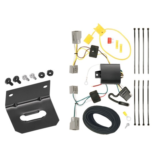 Trailer Wiring and Bracket For 10-22 Ford Mustang Plug & Play 4-Flat Harness