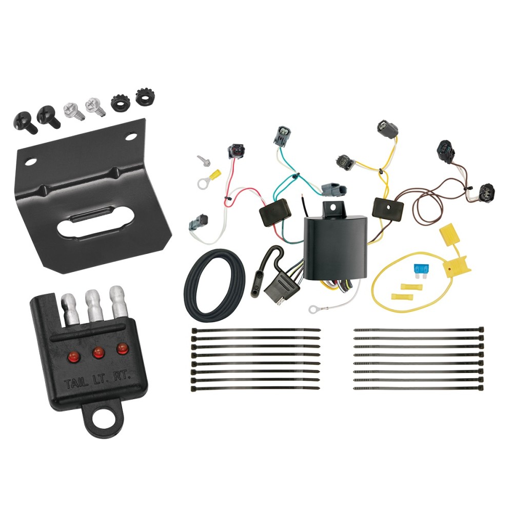 Trailer Wiring and Bracket and Light Tester For 16-19 ... honda civic trailer wiring harness 