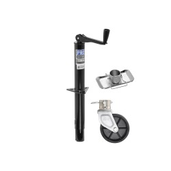 Pro Series Round 5,000 lbs. A-Frame Trailer Jack Topwind 15" Lift w/ 2" Footplate Stand & 6" Plastic Caster Wheel Pro Series Round 5,000 lbs. A-Frame Trailer Jack Topwind 15" Lift w/ 2" Footplate Stand & 6" Plastic Caster Wheel