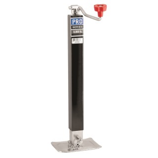 Pro Series 8,000 lbs Square Trailer Jack Drop Leg w/ Footplate Topwind - 15" Lift