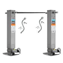 Pro Series Tandem 12,000 lbs. Square Trailer Jack 26" Lift Drop Leg Spring Return Pin on Side w/ Crank & Cross Shaft Tube Pro Series Tandem 12,000 lbs. Square Trailer Jack 26" Lift Drop Leg Spring Return Pin on Side w/ Crank & Cross Shaft Tube