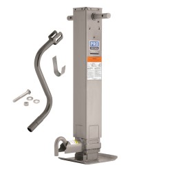 Pro Series 12,000 lbs. Square Trailer Jack 26" Lift Drop Leg Spring Return Pin on Front w/ Crank Pro Series 12,000 lbs. Square Trailer Jack 26" Lift Drop Leg Spring Return Pin on Front w/ Crank