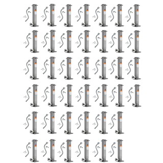 1400950376x40 Lot of 40 Pro Series 12,000 lbs. Square Trailer Jack Units Landing Gear w/ Cranks 26" Lift Drop Leg Spring Return Pin on Front w/ Crank Lot of 40 Pro Series 12,000 lbs. Square Trailer Jack Units Landing Gear w/ Cranks 26" Lift Drop Leg Spring Return Pin on Front w/ Crank
