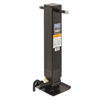 1400960376 Pro Series Square Trailer Jack No Mount 12000 lbs. Support Capacity Side Wind Weld-On 12-1/2 inch Travel Pro Series 12,000 lbs. Square Trailer Jack 26" Lift Drop Leg Spring Return Pin on Front