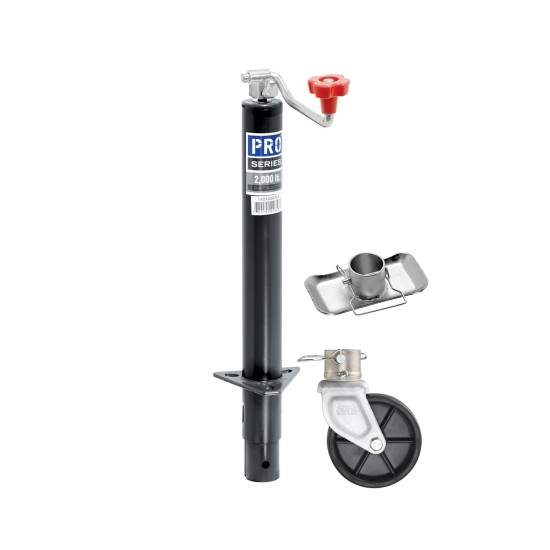 1401000303 1400700340 1400750340 Pro Series Pro Series Round 2000 lbs. A-Frame Trailer Jack Topwind 15" Lift 2" Footplate Stand 6" Plastic Caster Wheel Pro Series Round 2,000 lbs. A-Frame Trailer Jack Topwind 15" Lift w/ w/ 2" Footplate Stand & 6" Plastic Caster Wheel