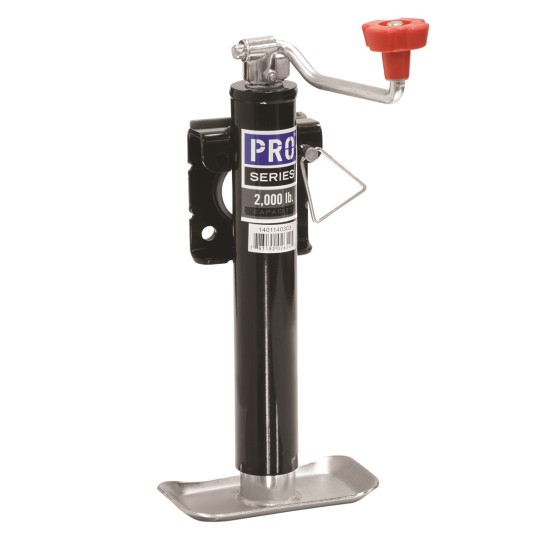 Pro Series 2,000 lbs. Round Snap-Ring Swivel Trailer Jack Weld-on Topwind 10" Lift