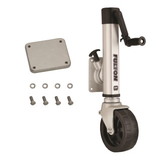 1413050334 Fulton F2 Marine Trailer Jack 1600 lbs. Capacity Side Wind Weld-On Side Mount 10 inch Travel Fulton F2 Trailer Jack 1,600 lbs. Weld-On w/ Single Wide Wheel Fits 3"x5" Frames