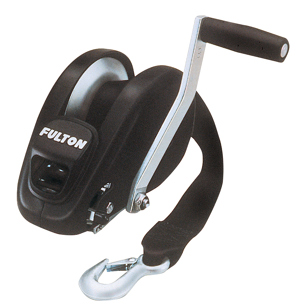Fulton XLT Marine Trailer Winch 1800 lbs Capacity 20 ft Strap 8 in. Handle Black Finish 5 Year Warranty - 142316 Fulton XLT Marine Trailer Winch 1800 lbs Capacity 20 ft Strap