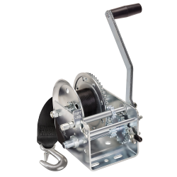 Fulton Trailer Winch Two-Speed 2,600 lbs Capacity 20 ft Strap Clear Zinc Finish 5 Year Warranty - 142415 Boat Winch