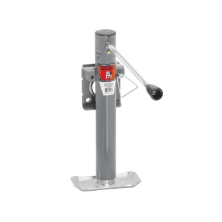 151101 BULLDOG Round Trailer Jack Side Mount 2000 lbs. Lift Capacity Side Wind Weld-On 10 inch Travel Bulldog 2,000 lbs. Round Snap-Ring Swivel Trailer Jack Sidewind 10" Lift w/ Footplate