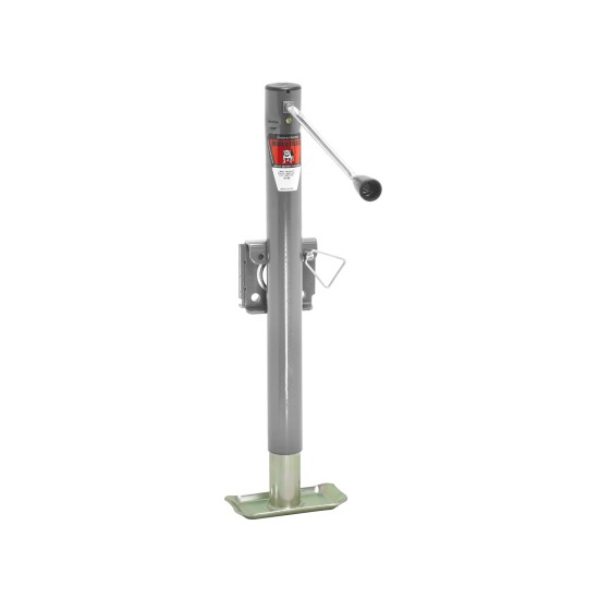 151159 BULLDOG Round Trailer Jack Side Mount 2000 lbs. Lift Capacity Side Wind Weld-On 15 inch Travel Bulldog 2,000 lbs. Round Snap-Ring Swivel Trailer Jack Sidewind 15" Lift w/ Footplate