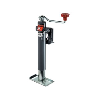 151401 BULLDOG Round Trailer Jack Side Mount 2000 lbs. Lift Capacity Top Wind Weld-On 10 inch Travel Bulldog 2,000 lbs. Round Snap-Ring Swivel Trailer Jack Topwind 10" Lift w/ Footplate