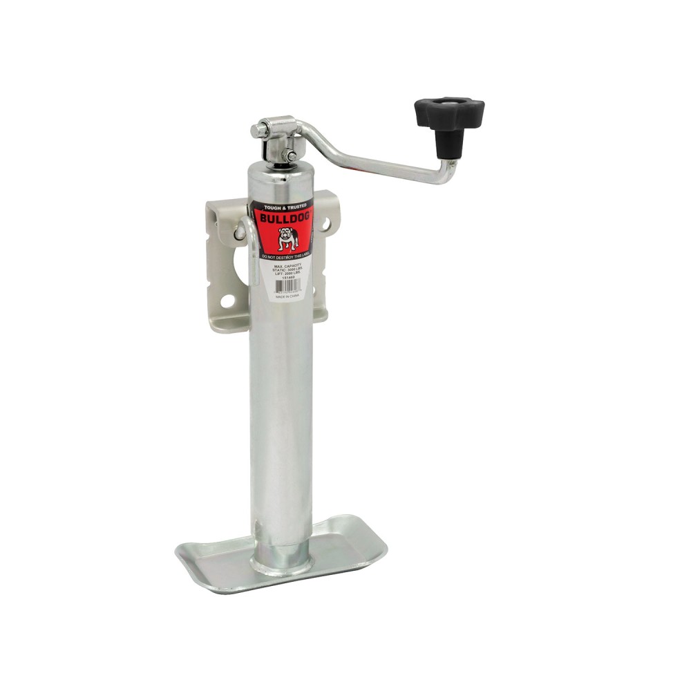 Bulldog 2,000 lbs. Round SnapRing Swivel Trailer Jack Topwind 10" Lift