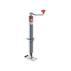 Bulldog 2K A-Frame Trailer Jack w/ Footplate 15" Lift Gray Powdercoat Inner and Outer Tube Topwind Round Jack Corrosion Resistant 5 Year Warranty
