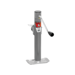 Bulldog 2K Pipe Mount Swivel Trailer Jack 10" Lift Zinc Inner and Gray Powdercoat Outer Tube Sidewind Round Jack Corrosion Resistant 5 Year Warranty