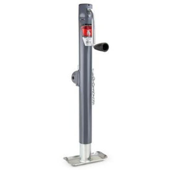 158151 BULLDOG Round Trailer Jack Side Mount 2000 lbs. Lift Capacity Side Wind Weld-On 15 inch Travel Bulldog 2,000 lbs. Round Pipe Mount Swivel Trailer Jack Sidewind 15" Lift w/ Pull Pin