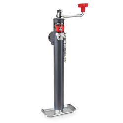 Bulldog 5K Pipe Mount Swivel Trailer Jack 15" Lift Zinc Inner and Gray Powdercoat Outer Tube Topwind Round Jack Corrosion Resistant 5 Year Warranty