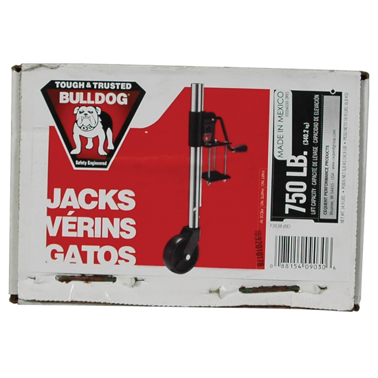 Bulldog 750 lb Rack and Gear Trailer Jack with Wheel Bulldog Rack and Gear Trailer Jack with Wheel, 750 lb Lift, Zinc Plated Post