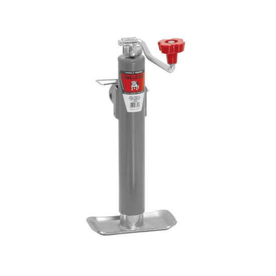 178101 BULLDOG Round Trailer Jack Side Mount 5000 lbs. Lift Capacity Top Wind Weld-On 10 inch Travel Bulldog 5,000 lbs. Round Pipe Mount Swivel Trailer Jack Topwind 10" Lift w/ Pull Pin