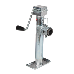 Bulldog 5K Pipe Mount Swivel Trailer Jack 10" Lift Zinc Inner and Outer Tube Sidewind Round Jack Corrosion Resistant 5 Year Warranty