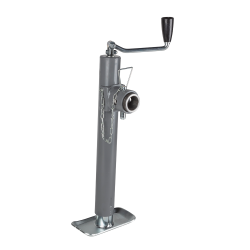 Bulldog 5K Pipe Mount Swivel Trailer Jack 10" Lift Zinc Inner and Gray Powdercoat Outer Tube Topwind Round Jack Corrosion Resistant 5 Year Warranty