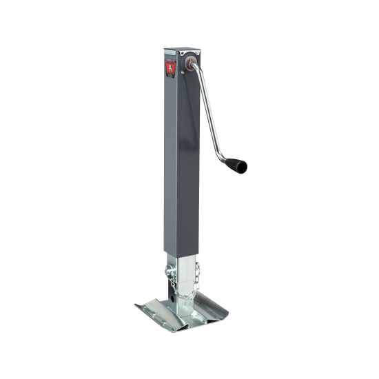 180455 BULLDOG Square Trailer Jack No Mount 10000 lbs. Support Capacity Side Wind Weld-On 15 inch Travel Bulldog 10,000 lbs. Square Trailer Jack Sidewind 15" Lift Drop Leg w/ Footplate