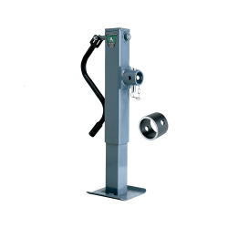 Bulldog Single Speed 12K Trailer Jack Fixed Leg Tubular Swivel Mount w/ Crank, Mating Female Tube Mount