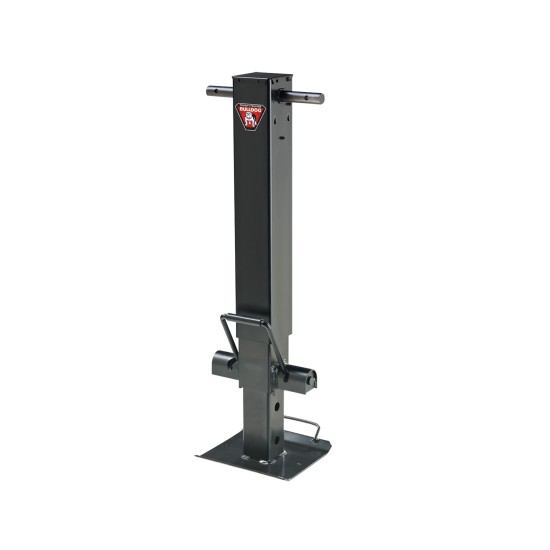 182700 BULLDOG Twin Cam Heavy Duty Square Trailer Jack 25000 lbs. Support Capacity Side Wind 12-1/2 inch Travel No Handle Bulldog 25,000 lbs Square Trailer Jack Drop Leg Sidewind 26" Lift Non Spring Return