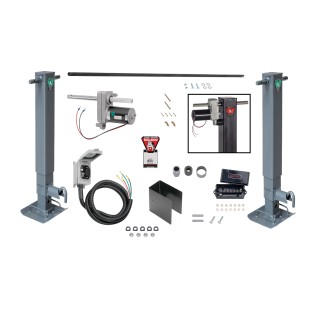 182815 182815 CS730300 1824200100 Bulldog Bulldog 2x 12K Jacks Dual Landing Gear Electric Motor Kit Cross Shaft Pipe Combo Drop Leg Spring Return Powered Drive- 26" Lift Pin on Front Bulldog 2x 12K Jacks Dual Landing Gear & Electric Motor Kit w/ Cross Shaft Pipe Combo Drop Leg w/ Spring Return Powered Drive- 26" Lift w/ Pin on Front