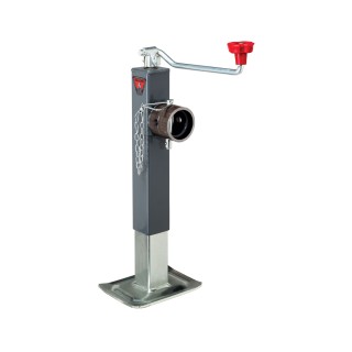 190705 BULLDOG Square Trailer Jack Side Mount 8000 lbs. Support Capacity Top Wind Weld-On 10 inch Travel Bulldog 8,000 lbs Square Trailer Jack w/ Round Tubular Swivel Mount Topwind - 10" Lift