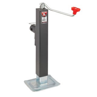 190724 BULLDOG Square Trailer Jack Side Mount 8000 lbs. Support Capacity Top Wind Weld-On 15 inch Travel Bulldog 8,000 lbs Square Trailer Jack Tubular Swivel Mount Topwind - 15" Lift w/o Mating Mount
