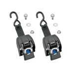 2060266 Fulton Retractable Transom Boat Tiedown Stainless Steel (2 pack) 2-Pack Fulton Transom Retractable Ratchet Tie Down Straps 2 Inch x 43 Inch Stainless Steel 600 lbs Load 1,800 lbs Break Strength Trailer Boat