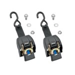 2060366 Fulton Retractable Transom Boat Tiedown Zinc (2 pack) 2-Pack Fulton Transom Retractable Ratchet Tie Down Straps 2 Inch x 43 Inch Zinc 833 lbs Load 2,500 lbs Break Strength Trailer Boat
