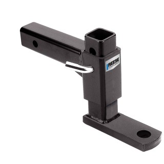 21141 Reese Towpower Adjustable Trailer Hitch Ball Mount 5000 lbs. Capacity Fits 2 inch Receiver 7-1/2 inch Drop Black Adjustable Trailer Tow Hitch Ball Mount 5,000 lbs Fits 2" Receiver Max Drop 7-1/2" Rise 6-1/4" 1" Ball Hole 13-1/2" Long