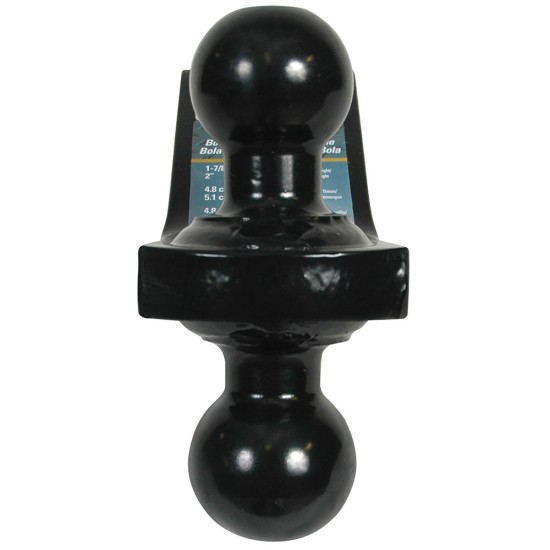 21511 Reese Towpower Dual-Ball Trailer Hitch Ball Mount 6000 lbs. Capacity Fits 2 inch Receiver Black Reese Dual Ball Trailer Hitch Ball Mount Fits 2" Tow Receiver 1-7/8" Ball has 2" Drop has 3/4" Rise 10" Long