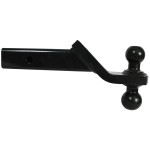 21511 Reese Towpower Dual-Ball Trailer Hitch Ball Mount 6000 lbs. Capacity Fits 2 inch Receiver Black Reese Dual Ball Trailer Hitch Ball Mount Fits 2" Tow Receiver 1-7/8" Ball has 2" Drop has 3/4" Rise 10" Long