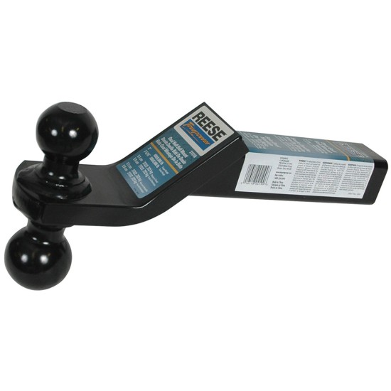 Reese Dual Ball Trailer Hitch Ball Mount Fits 2" Tow Receiver 2" Ball has Drop 2-5/16" has 3/4" Rise 10" Long