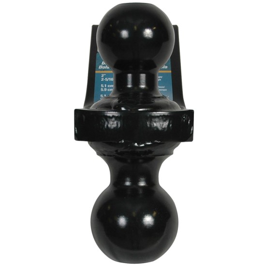 21518 Reese Towpower Dual-Ball Trailer Hitch Ball Mount 6000 lbs. Capacity Fits 2 inch Receiver Black Reese Dual Ball Trailer Hitch Ball Mount Fits 2" Tow Receiver 2" Ball has Drop 2-5/16" has 3/4" Rise 10" Long
