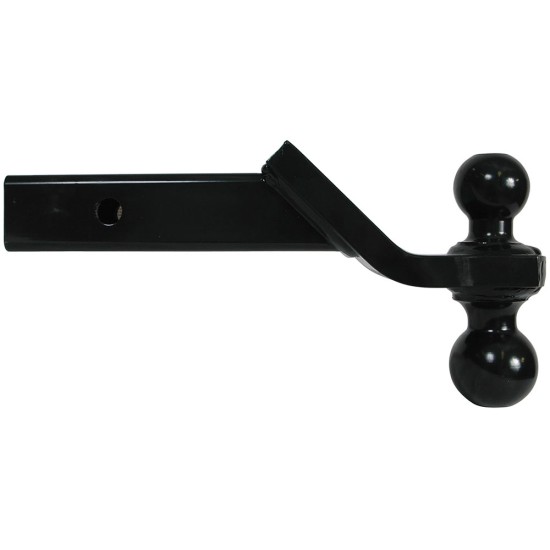 21518 Reese Towpower Dual-Ball Trailer Hitch Ball Mount 6000 lbs. Capacity Fits 2 inch Receiver Black Reese Dual Ball Trailer Hitch Ball Mount Fits 2" Tow Receiver 2" Ball has Drop 2-5/16" has 3/4" Rise 10" Long