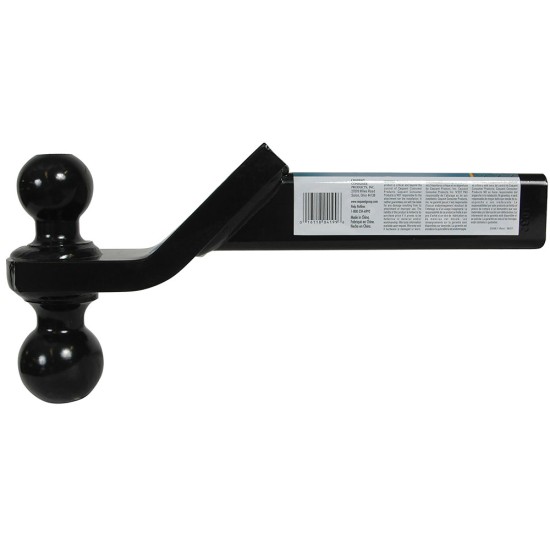 21518 Reese Towpower Dual-Ball Trailer Hitch Ball Mount 6000 lbs. Capacity Fits 2 inch Receiver Black Reese Dual Ball Trailer Hitch Ball Mount Fits 2" Tow Receiver 2" Ball has Drop 2-5/16" has 3/4" Rise 10" Long