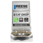 21791 Reese Towpower Trailer Hitch Ball Mount 6000 lbs. Capacity Fits 2 inch Receiver 3-1/4 inch Drop Stainless Steel Reese 6,000 lbs Stainless Steel Ball Mount Fits 2" Receiver 3-1/4" Drop 2" Rise 9-1/2" Long 1" Ball Hole w/InterLock