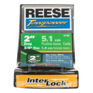 21792 Reese Towpower Trailer Hitch Ball Mount 6000 lbs. Capacity Fits 2 inch Receiver 2 inch Drop Black Reese 6,000 lbs Ball Mount Fits 2" Receiver 2" Drop 3/4" Rise 9" Long 1" Ball Hole w/InterLock