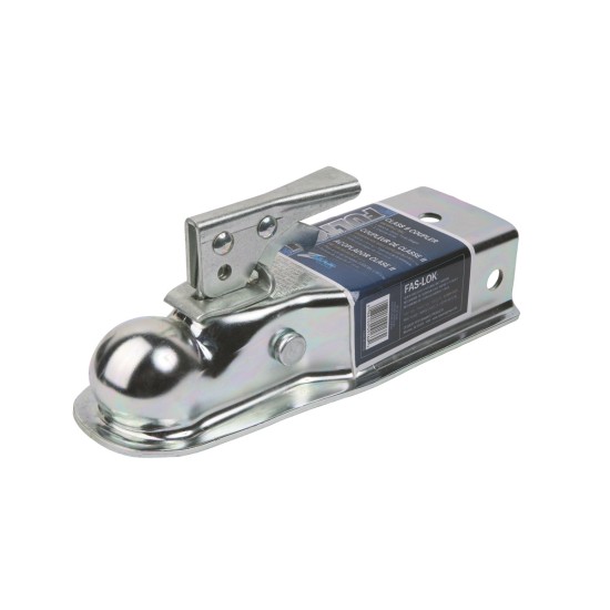 22300 0301 Fulton Straight Trailer Hitch Coupler 2 inch Diameter 3500 lbs. Capacity 3" Channel Width Fulton Fas-Lok Trailer Coupler 3" Channel Tongue 2" Ball 3,500 lbs. Trigger Latch Zinc