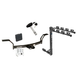Trailer Tow Hitch w/ 4 Bike Rack For 92-00 Honda Civic 97-01 Acura EL tilt away adult or child arms fold down carrier w/ Lock and Cover Trailer Tow Hitch w/ 4 Bike Rack For 92-00 Honda Civic 97-01 Acura EL tilt away adult or child arms fold down carrier w/ Lock and Cover