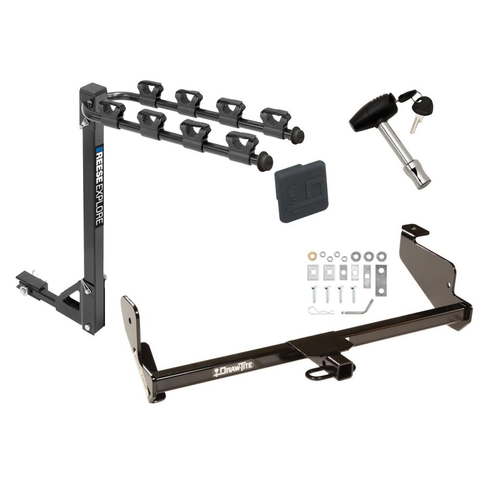 Custom Fit Trailer Hitch4 Bike Carrier Security Lock Pin Rubber Hitch Plug Cover Installation Hardware Installation Instructions 24692 1393100G 580407 2211 Draw-Tite Trailer Tow Hitch 4 Bike Rack 00-07 Focus tilt away adult or child arms fold down carri Trailer Tow Hitch w/ 4 Bike Rack For 00-07 Ford Focus tilt away adult or child arms fold down carrier w/ Lock and Cover
